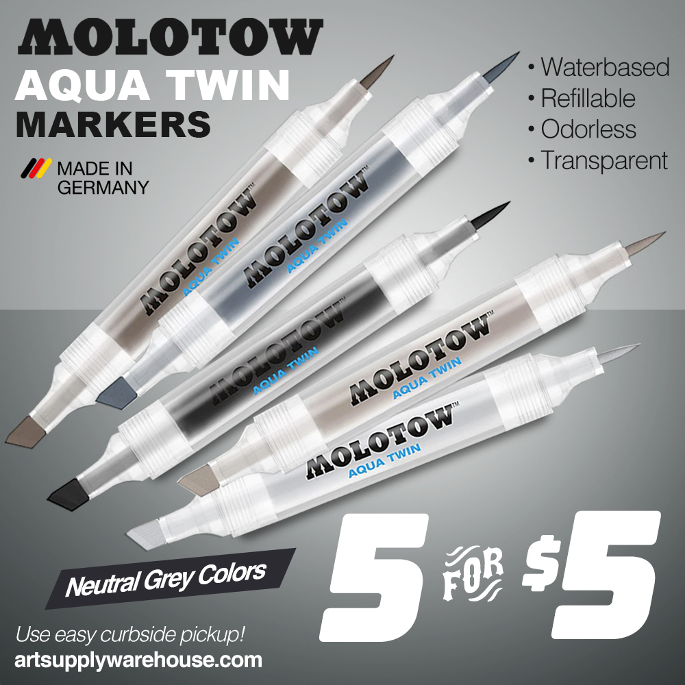 Aqua Twin Neutral Grey Markers