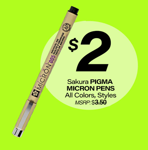 Sakura Micron Pens for $2