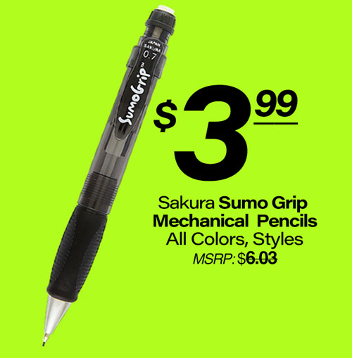 SumoGrip Mechanical Pencils for $3.99