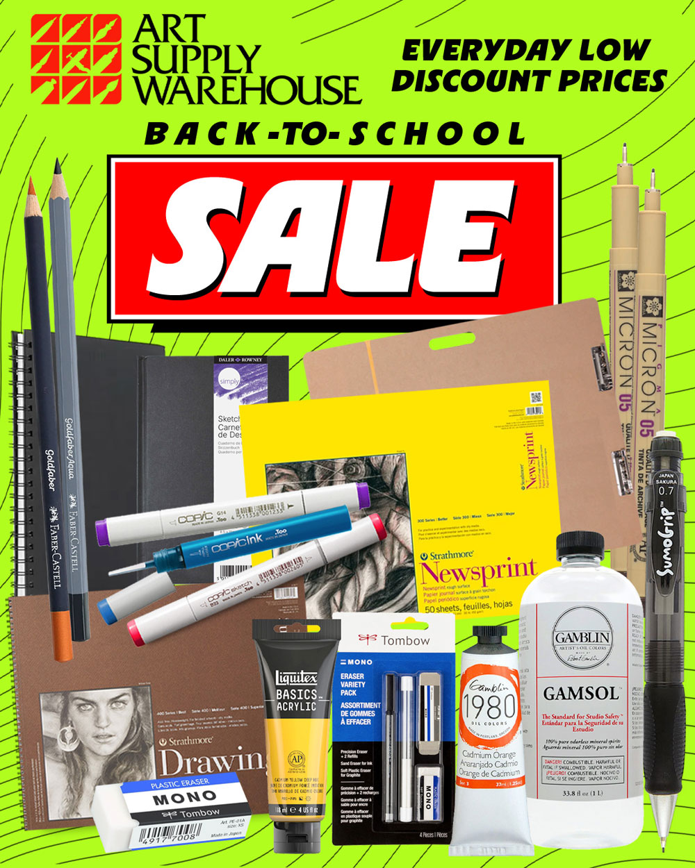 Back to School Sale. Everyday low discount prices.