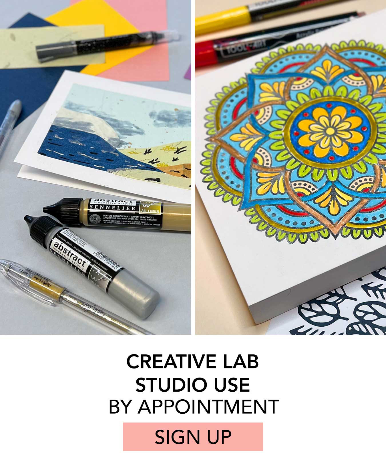In Studio: Creative Lab Studio Use. Click to Sign Up.
