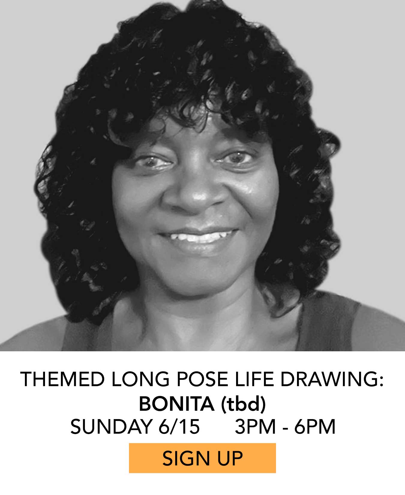 Life Drawing: Bonita. Themed Long Pose TBD. Sunday 06/15 from 3pm to 6pm. Click to Sign Up.
