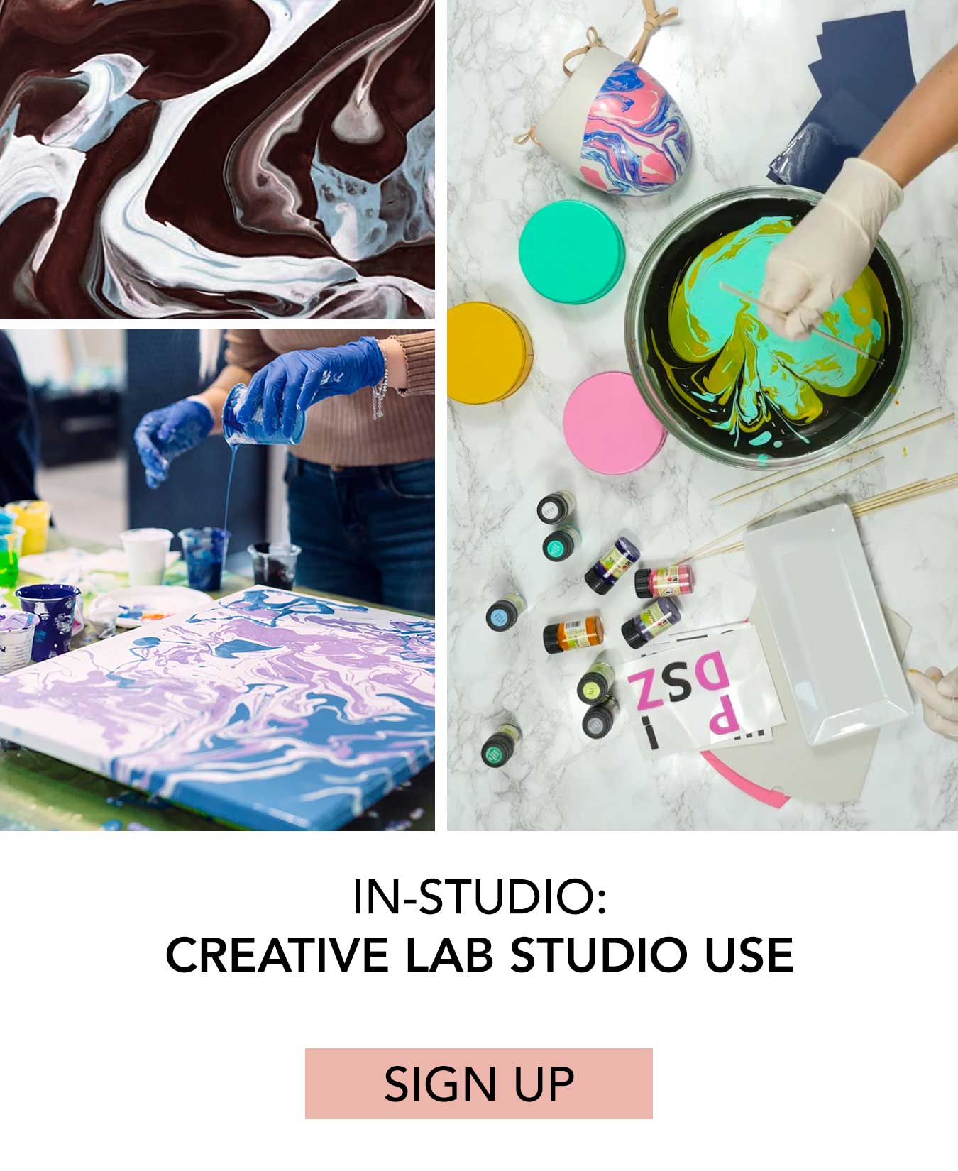 In Studio: Creative Lab Studio Use. Click to Sign Up.