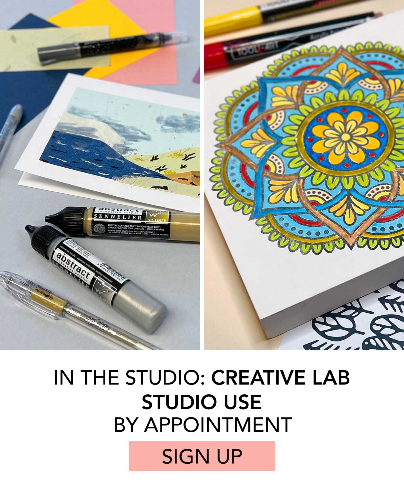 In Studio: Creative Lab Studio Use. Click to Sign Up.