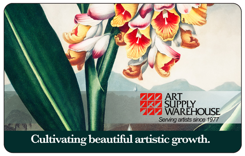 Art Supply Warehouse Gift Card. Cultivating beautiful artistic growth. Robert John Thornton's Temple of Flora image.