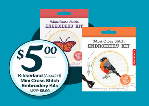 Kikkerland Mini Cross Stitch Embroidery Kits