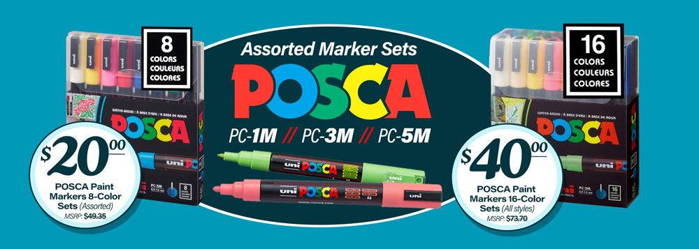 Posca Sets 1M, 3M, 5M - 8 & 16 Color Sets