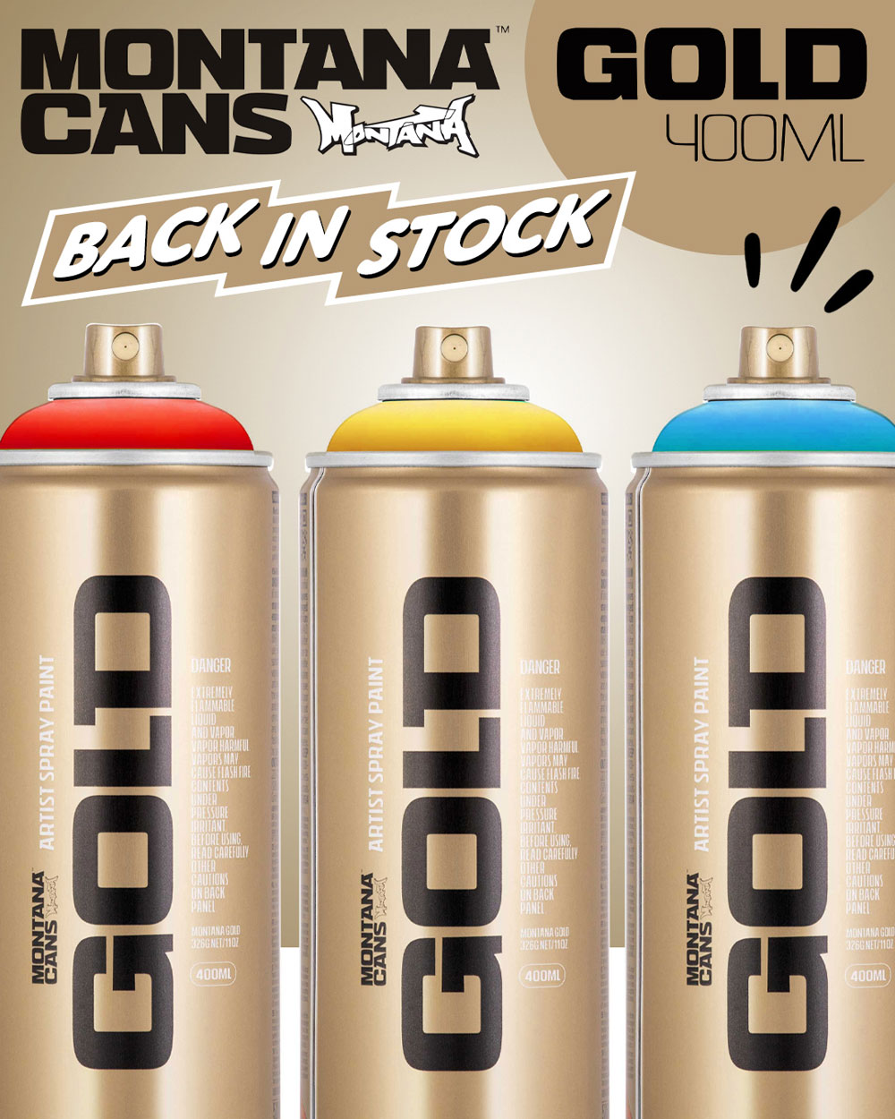 Montana Gold Spray Paint. Finally back in stock!