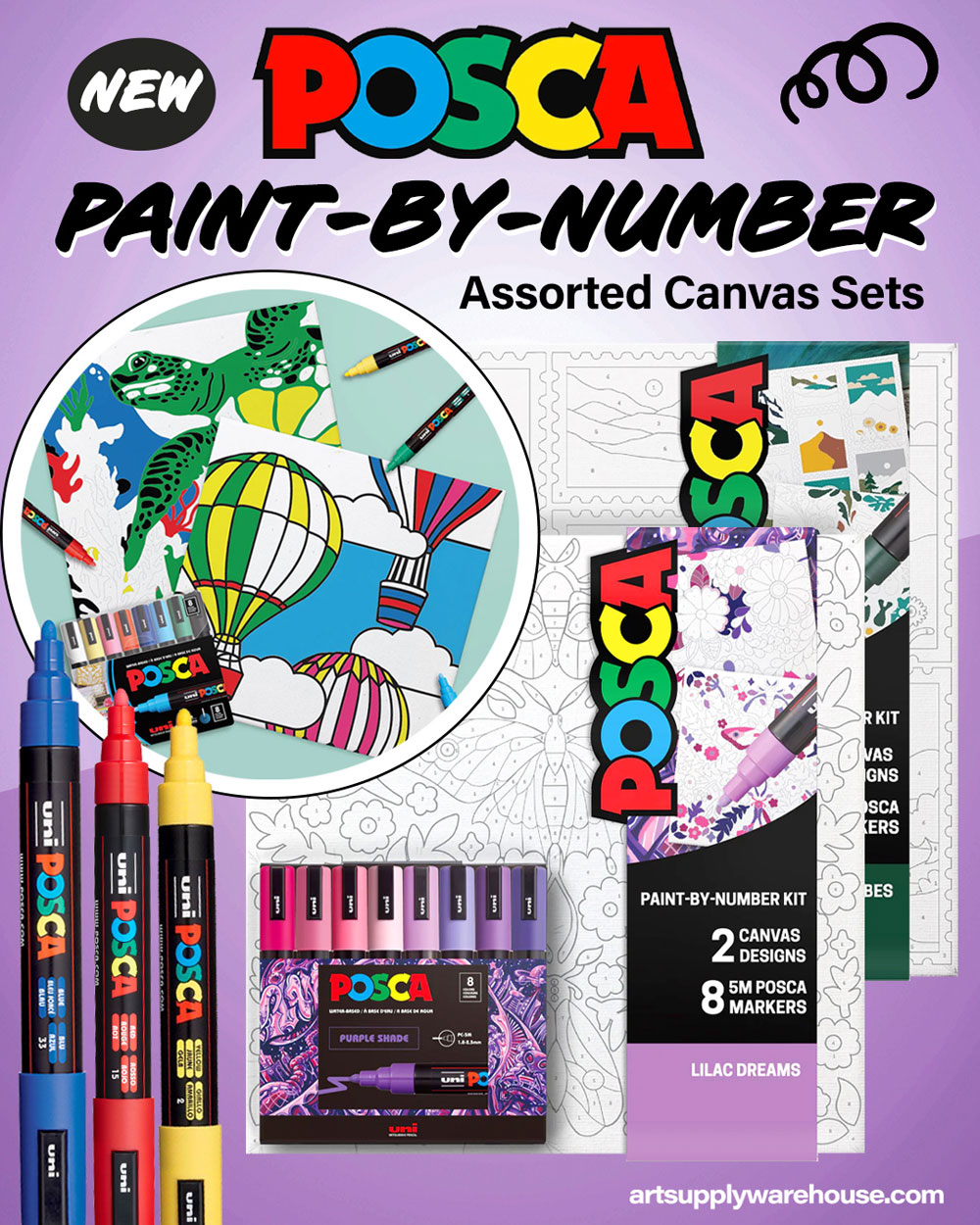 Posca Paint by Numbers Kits