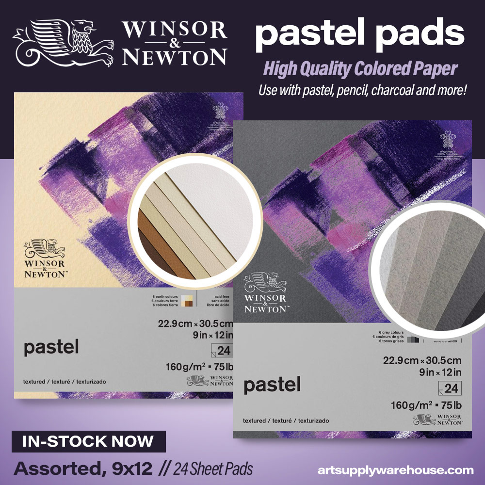 Winsor & Newton Pastel Pads. High quality Colored Paper. Use with pastels, pencil, charcoal and more! Grey or Earth Tones. In Stock Now.
